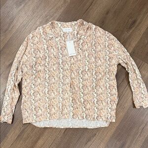 NWT Dear John Arianna twilight snake L/S blouse